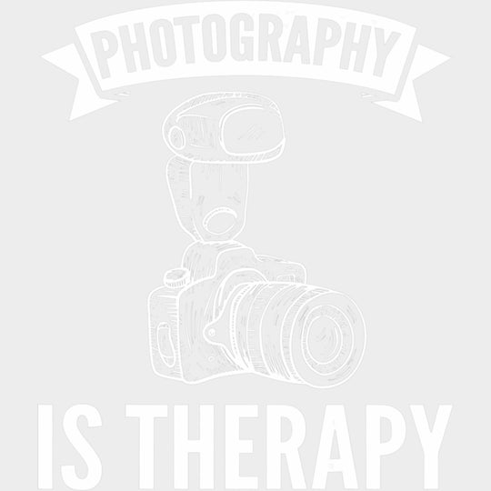 Photographyy Is My Therapy B&W - Photography DTF Transfers Adult Unisex - S & M (10’’) / Light Color Design (See
