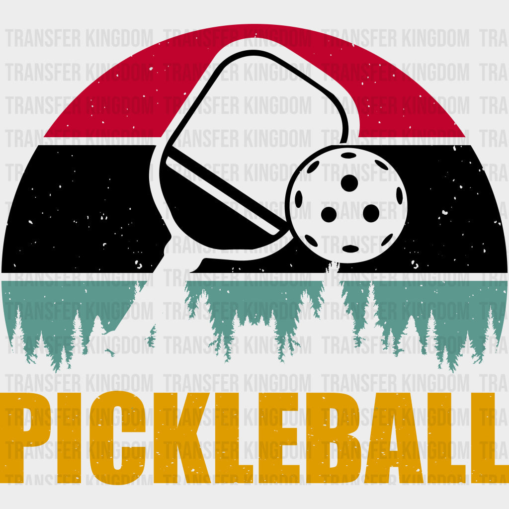 Pickleball Forest Silhouette - Pickleball DTF Transfers transfer-kingdom Dark Color Design (See Imaging)