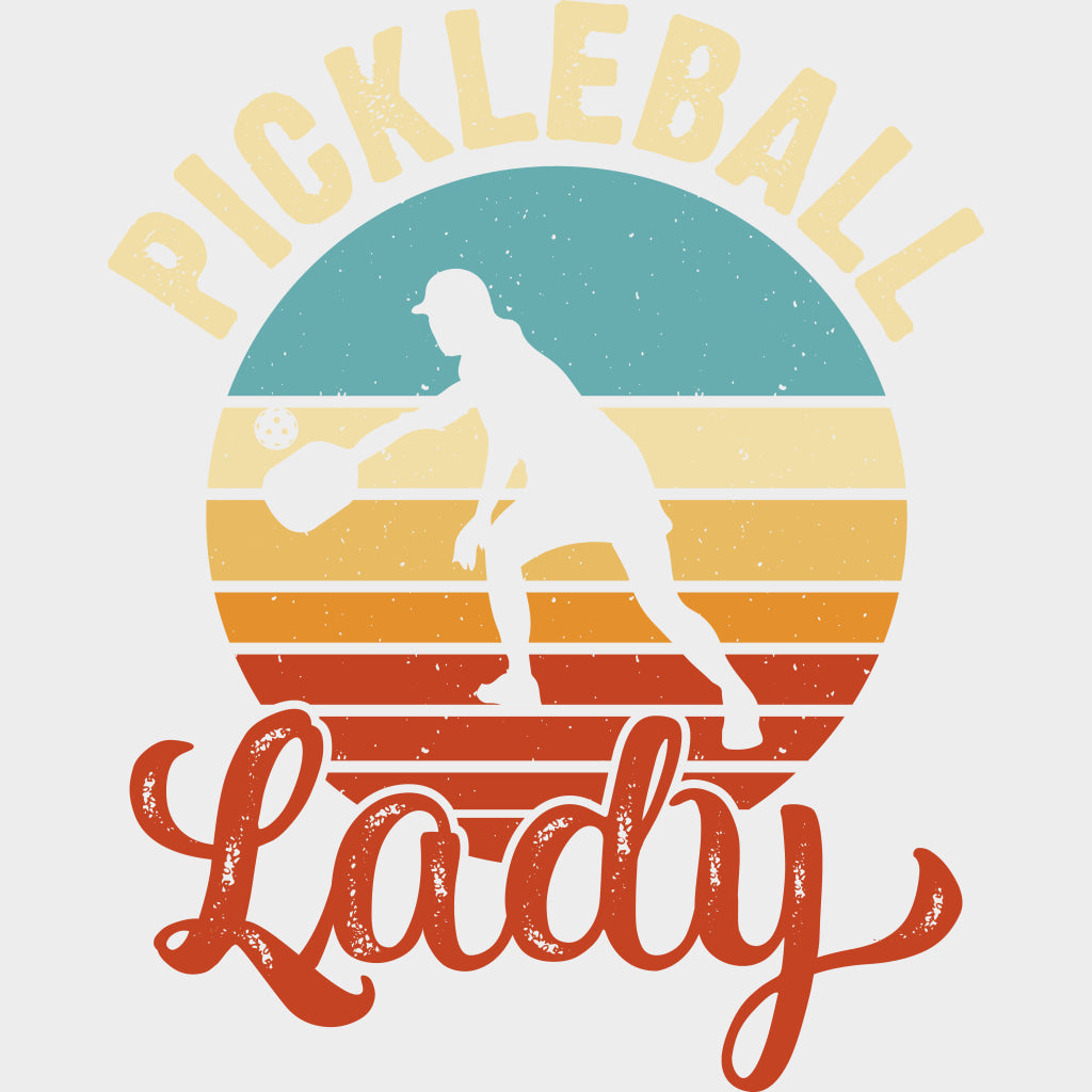 Pickleball Lady, Circle - Pickleball DTF Transfers transfer-kingdom Light Color Design (See Imaging)