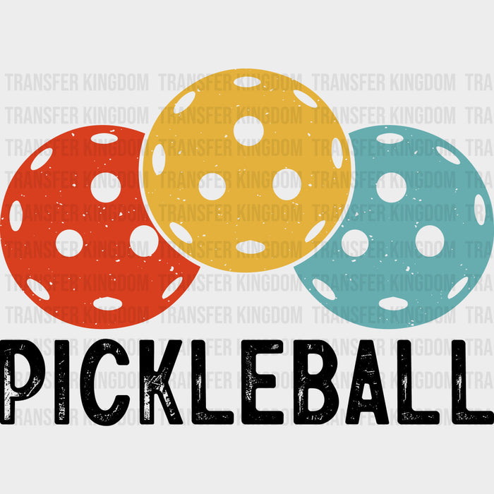 Pickleball Red Yellow Blue - Pickleball DTF Transfers
