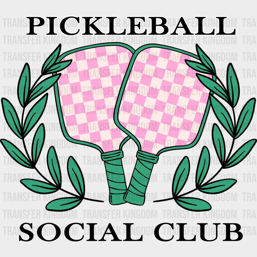 Pickleball Social Club - Dtf Heat Transfer Unisex S & M (10’’) / Dark Color Design (See Imaging)