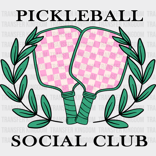 Pickleball Social Club - Dtf Heat Transfer Unisex S & M (10’’) / Dark Color Design (See Imaging)