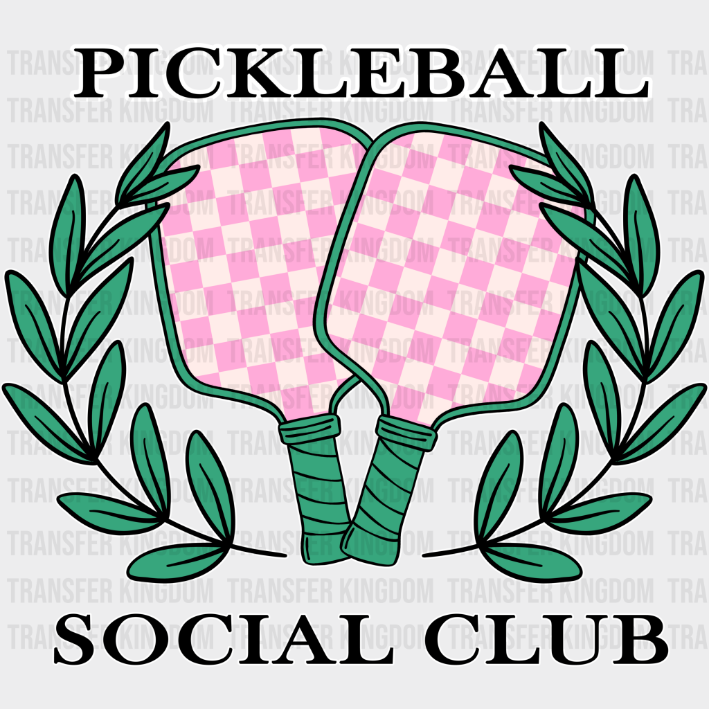 Pickleball Social Club - Dtf Heat Transfer Unisex S & M (10’’) / Light Color Design (See Imaging)