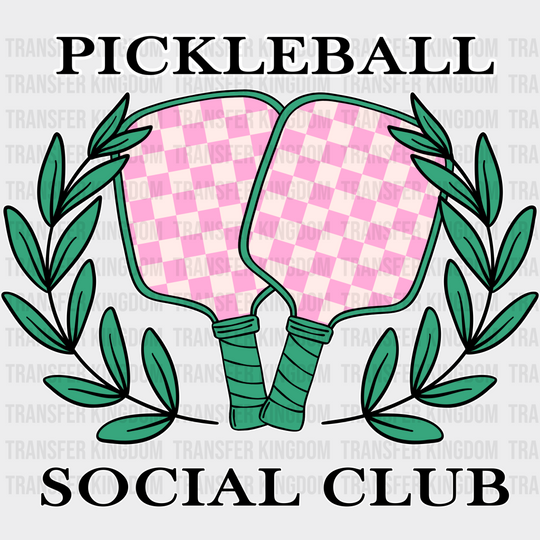 Pickleball Social Club - Dtf Heat Transfer Unisex S & M (10’’) / Light Color Design (See Imaging)