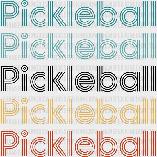 Pickleball, Stripes Font - Pickleball DTF Transfers transfer-kingdom Dark Color Design (See Imaging)