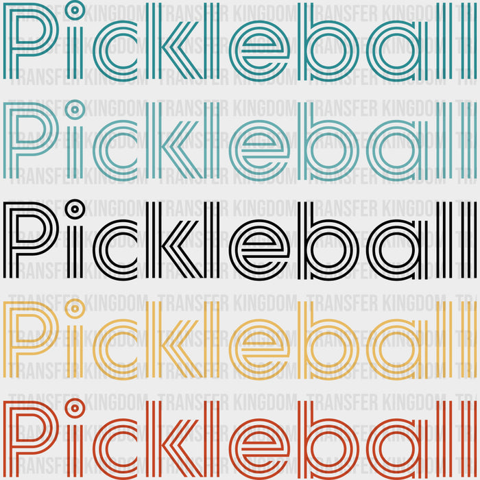 Pickleball, Stripes Font - Pickleball DTF Transfers