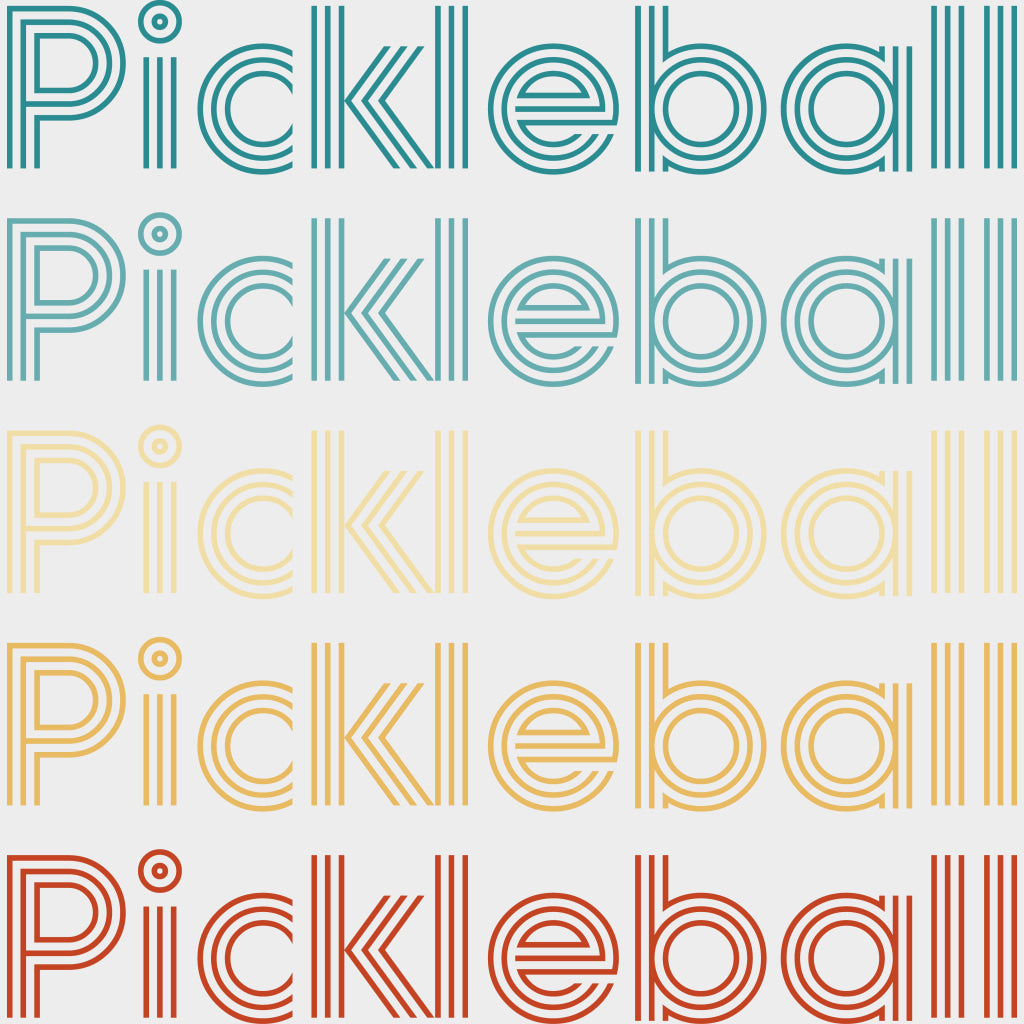 Pickleball, Stripes Font - Pickleball DTF Transfers transfer-kingdom Light Color Design (See Imaging)