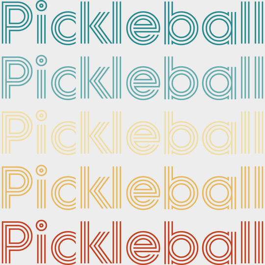 Pickleball, Stripes Font - Pickleball DTF Transfers transfer-kingdom Light Color Design (See Imaging)