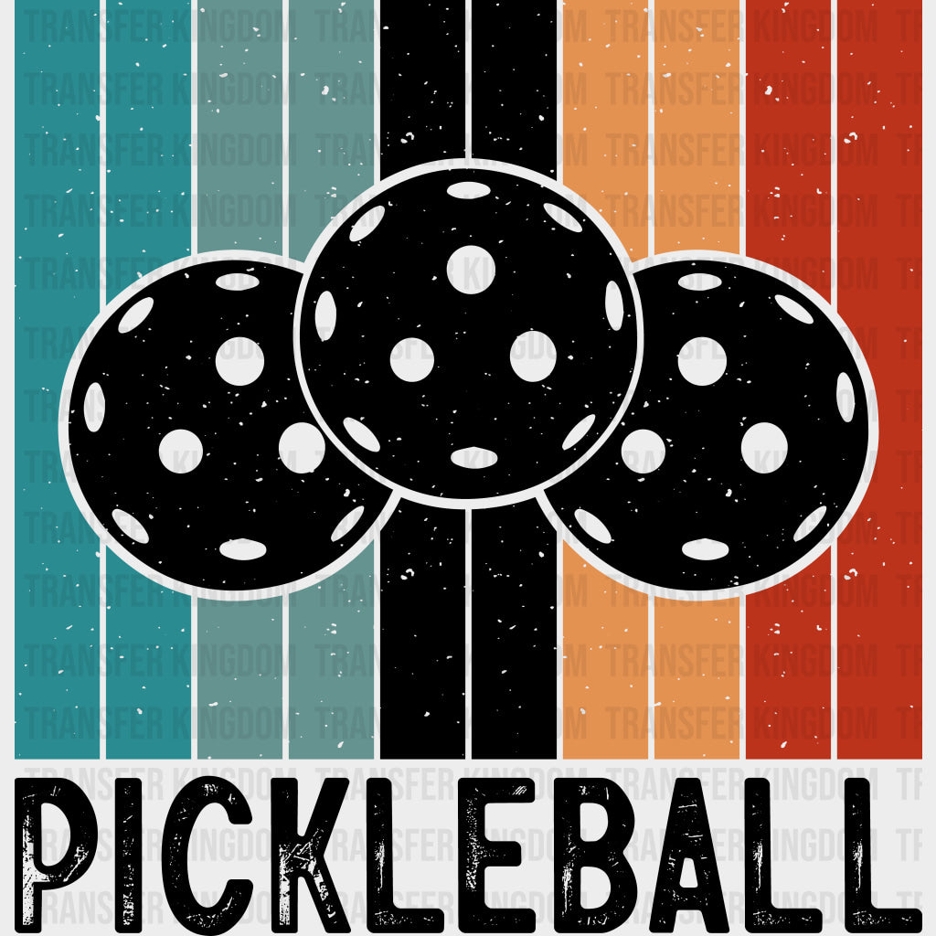 Pickleball Three Balls - Pickleball DTF Transfers Adult Unisex - S & M (10’’) / Dark Color Design (See Imaging)