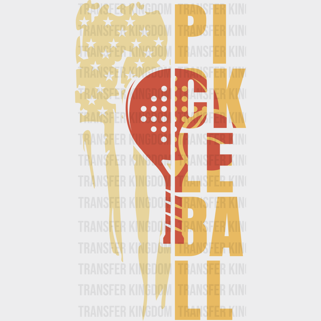 Pickleball Us Flag Design - Dtf Heat Transfer