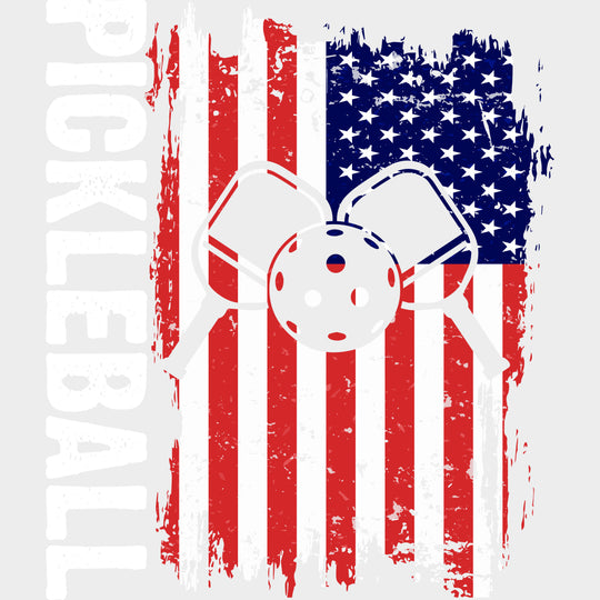 Pickleball USA Flag - Pickleball DTF Transfers Adult Unisex - S & M (10’’) / Light Color Design (See Imaging)