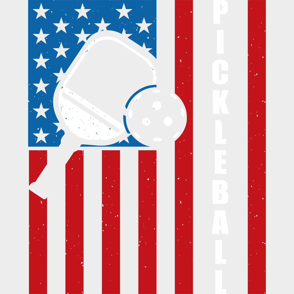 Pickleball USA Flag Red & Blue - Pickleball DTF Transfers transfer-kingdom Light Color Design (See Imaging)