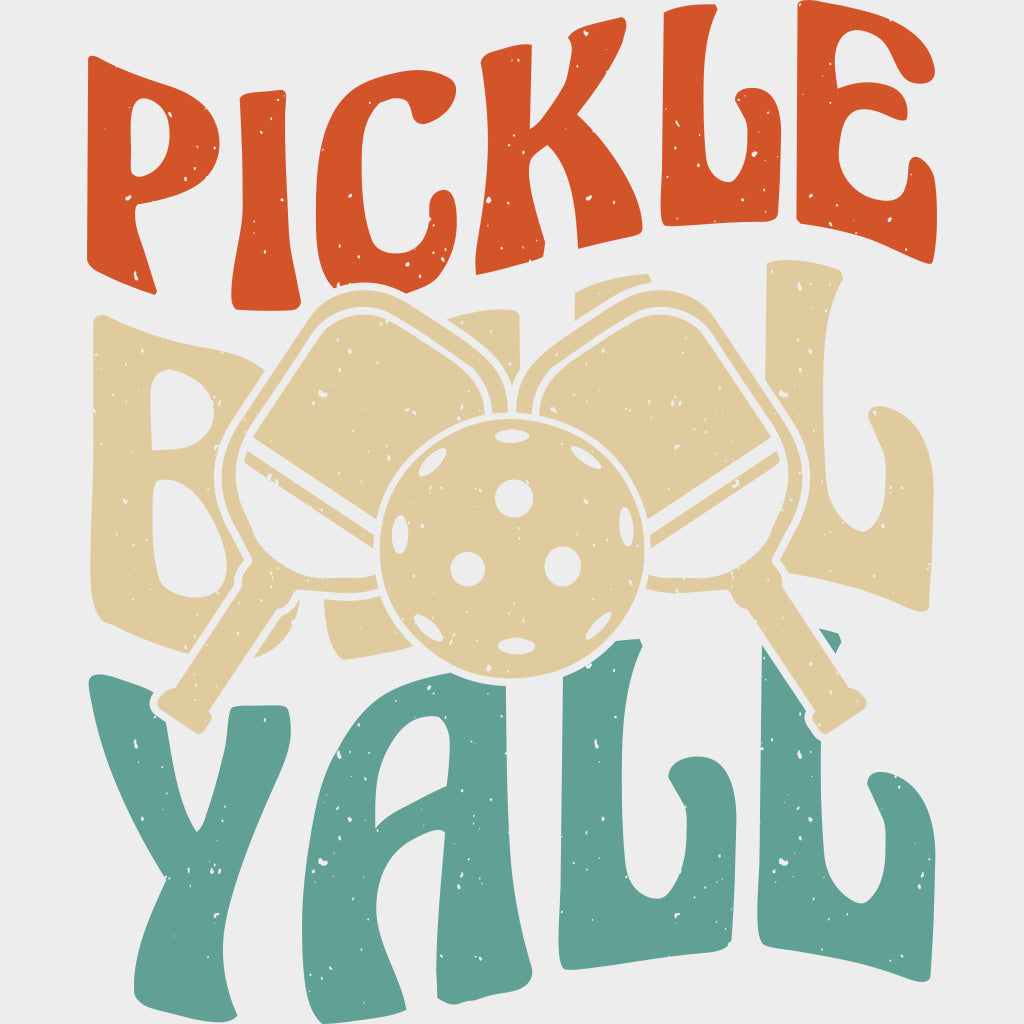 Pickleball Yall B&W - Pickleball DTF Transfers Adult Unisex - S & M (10’’) / Light Color Design (See Imaging)