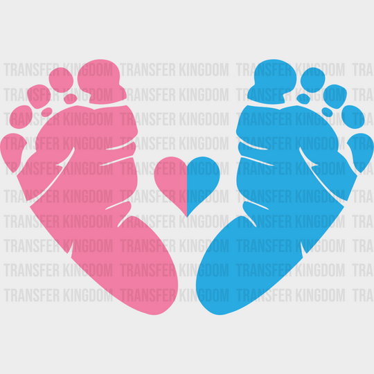 Pink And Blue Heart - Gender Reveal DTF Transfer