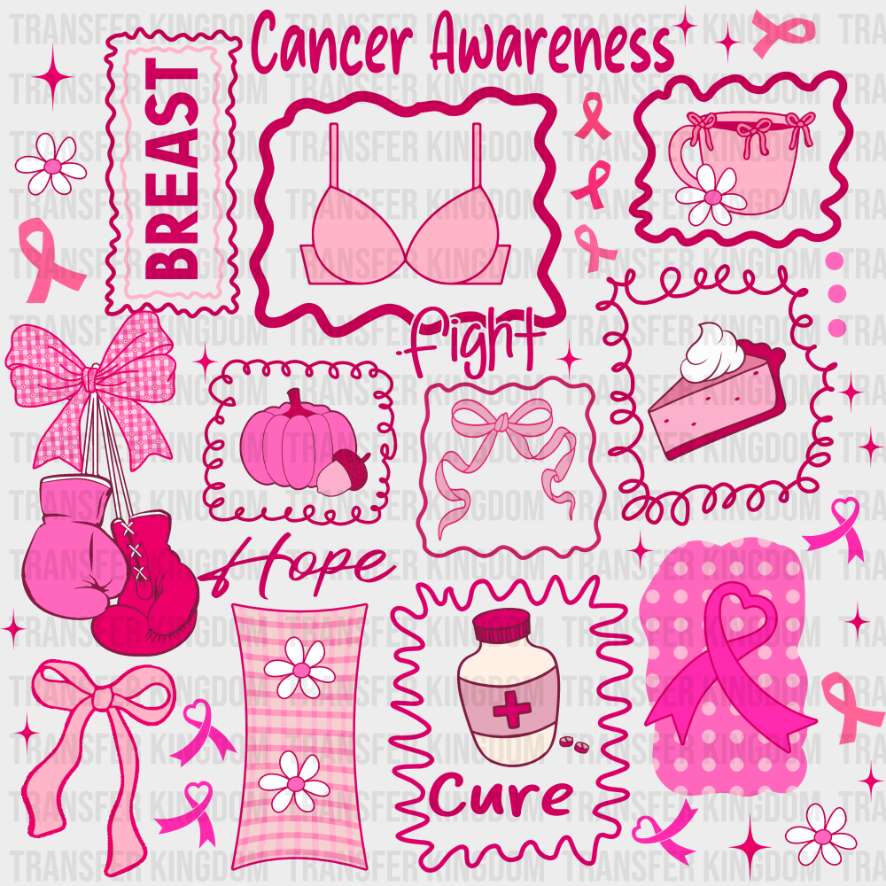 Pink Breast Cancer Awareness Design Breast Cancer Awareness DTF Transfer