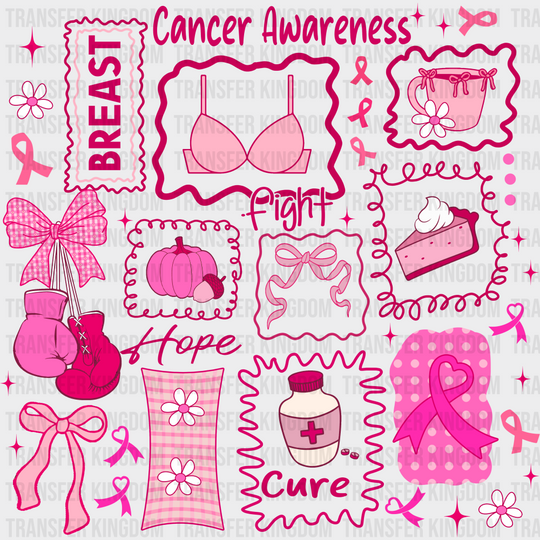 Pink Breast Cancer Awareness Design Breast Cancer Awareness DTF Transfer