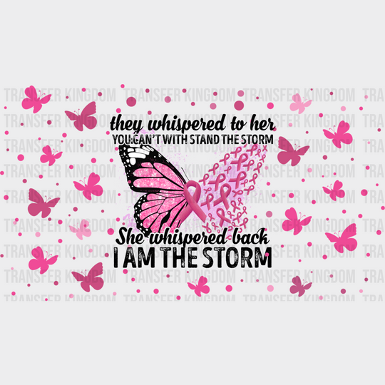 Pink Butterfly Quote - Awareness Cup Wrap Uv Sticker Permanent Dtf Decal