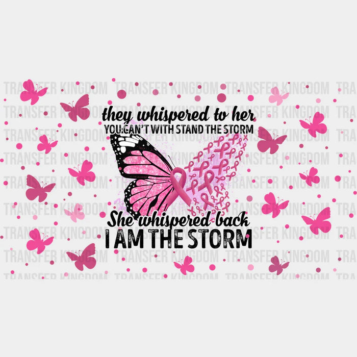Pink Butterfly Quote - Awareness Cup Wrap UV Sticker Permanent UV DTF Decal