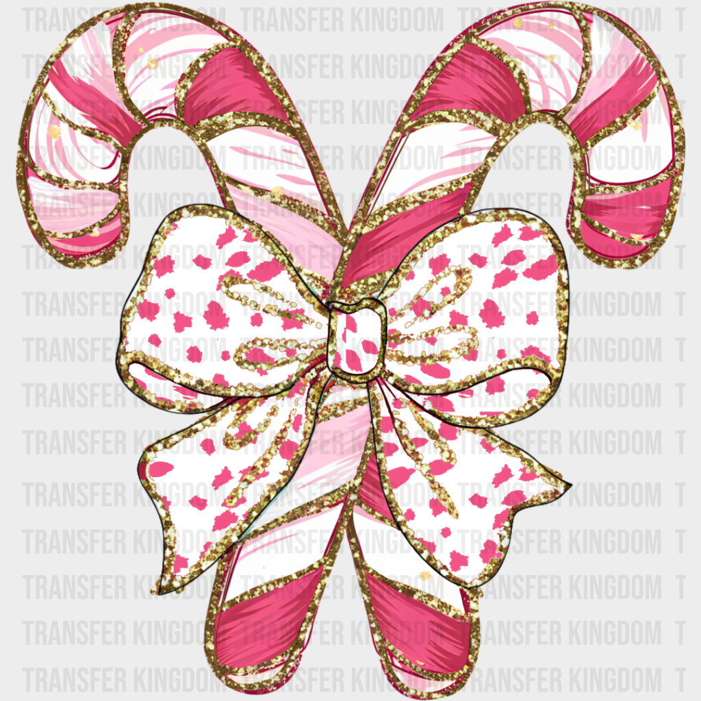 Pink Candy With Ribbon - Christmas Dtf Transfer