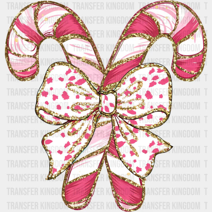 Pink Candy With Ribbon - Christmas DTF Transfer