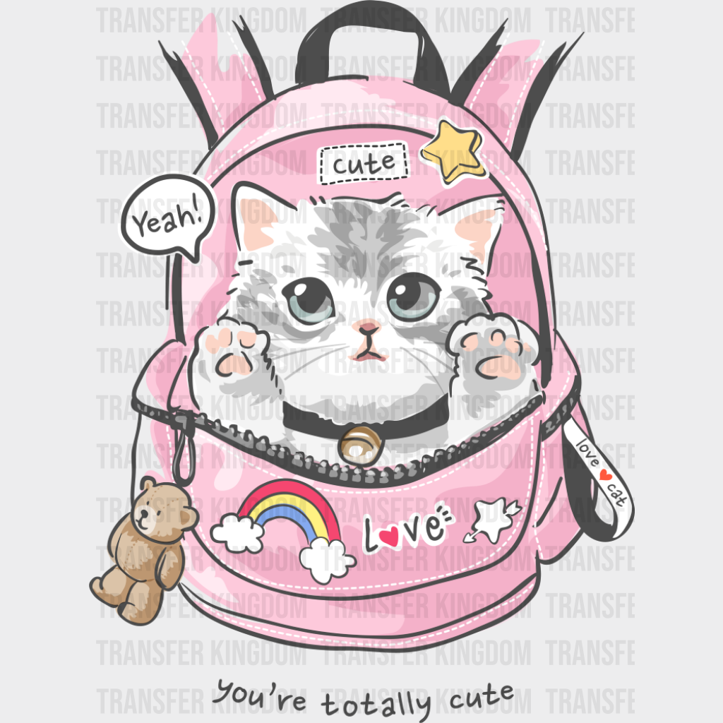 Pink Cat Backpack - Cats DTF Transfer