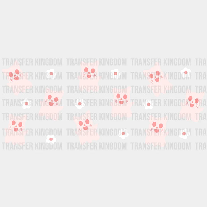 Pink Cat Ghosts Halloween UV DTF Transfer Cup Wrap UV DTF Sticker