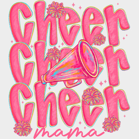 Pink Cheer Family Selection - Cheerleading DTF Transfers Adult Unisex - S & M (10’’) / Mama (See Imaging)