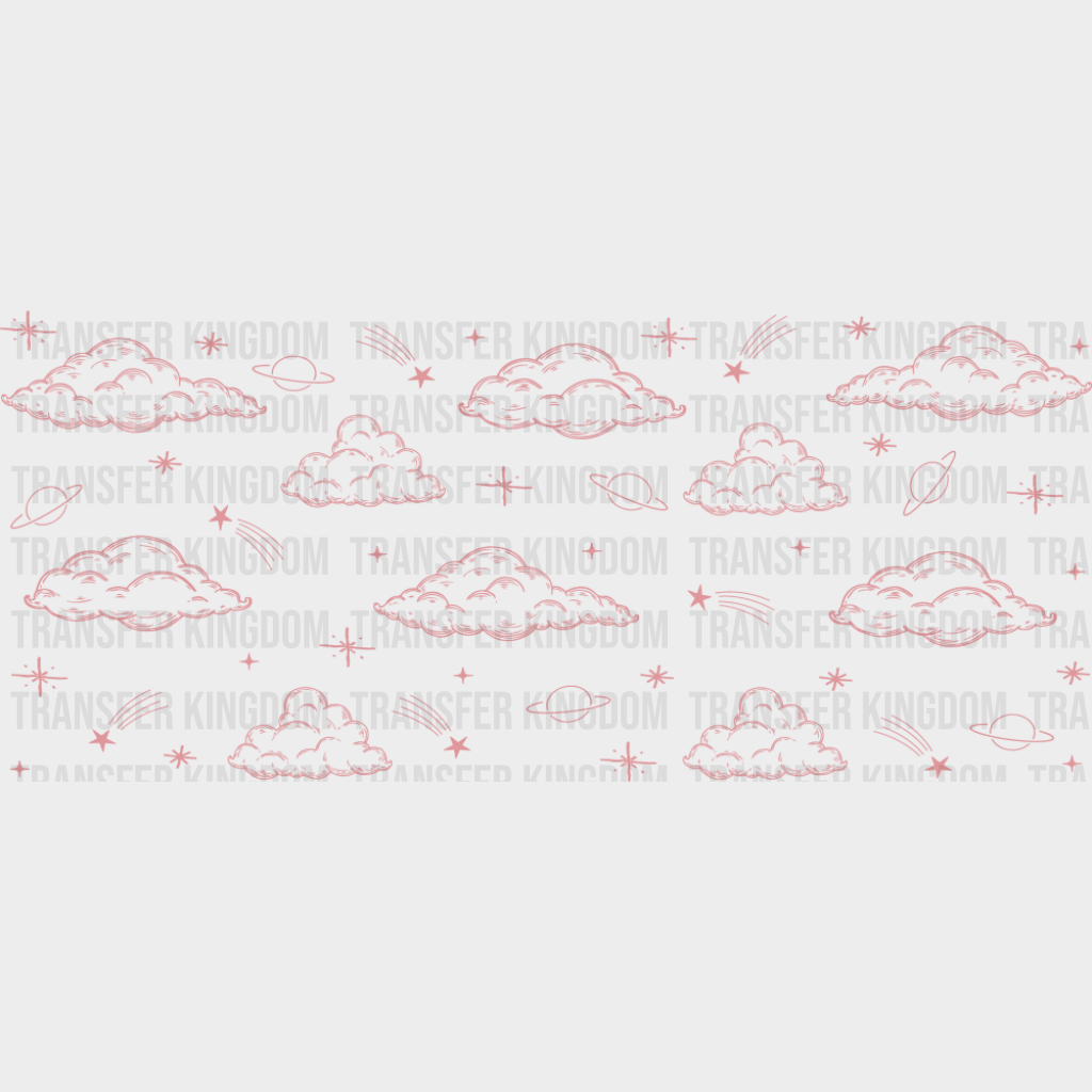 Pink Clouds - General Cup Wrap UV Sticker Permanent UV DTF Decal UVDTF