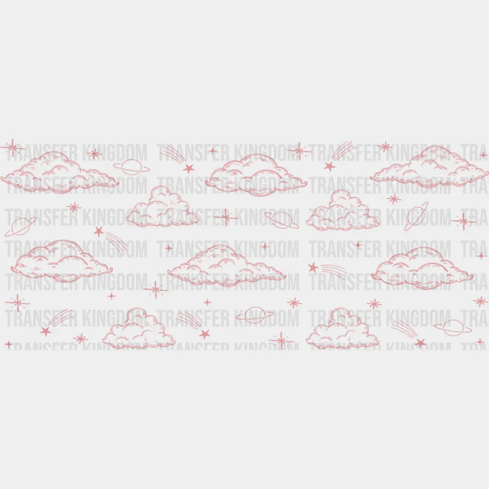 Pink Clouds - General Cup Wrap UV Sticker Permanent UV DTF Decal