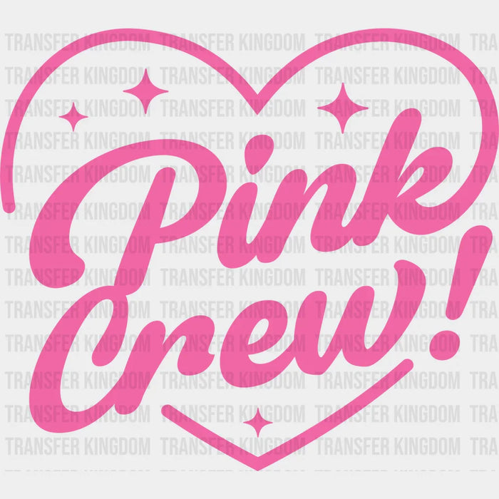 Pink Crew Heart Design - Gender Reveal DTF Transfer