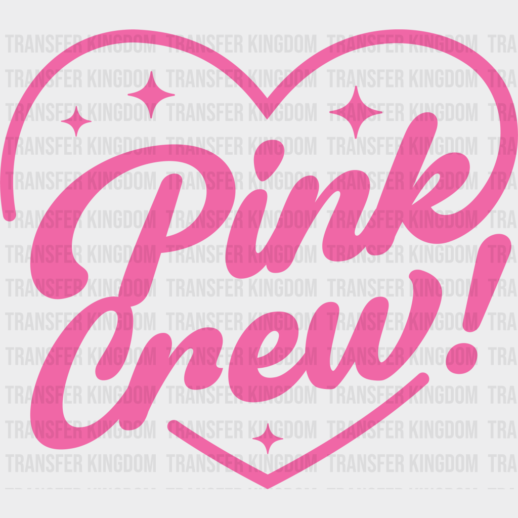 Pink Crew Heart Design - Gender Reveal Dtf Transfer