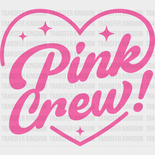 Pink Crew Heart Design - Gender Reveal Dtf Transfer