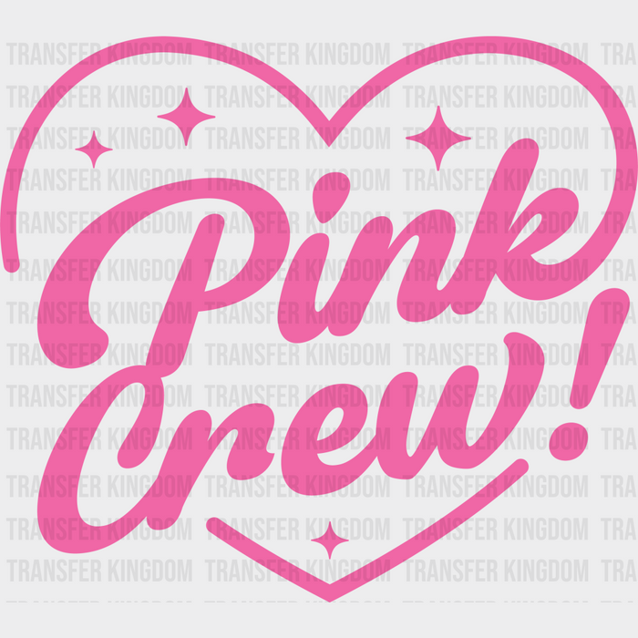 Pink Crew Heart Design - Gender Reveal DTF Transfer