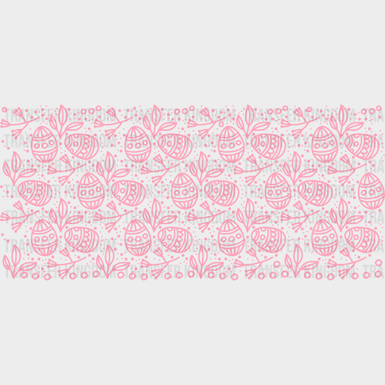 Pink Eggs Drawing - Easter Cup Wrap Uv Sticker Permanent Dtf Decal