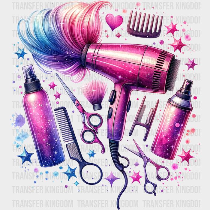 Pink Hair Dryer - Hair Stylist DTF Transfers