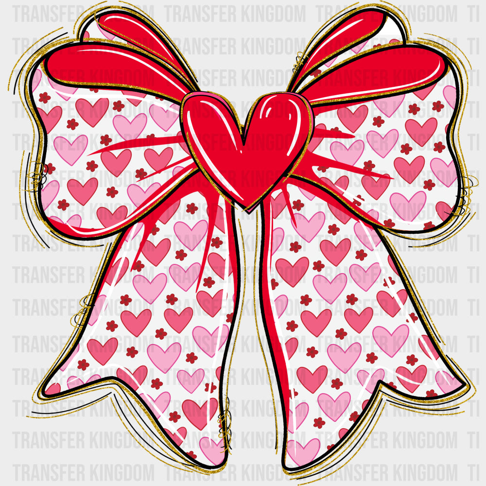 Pink Hearts Ribbon - Valentine's Day DTF Transfers transfer-kingdom