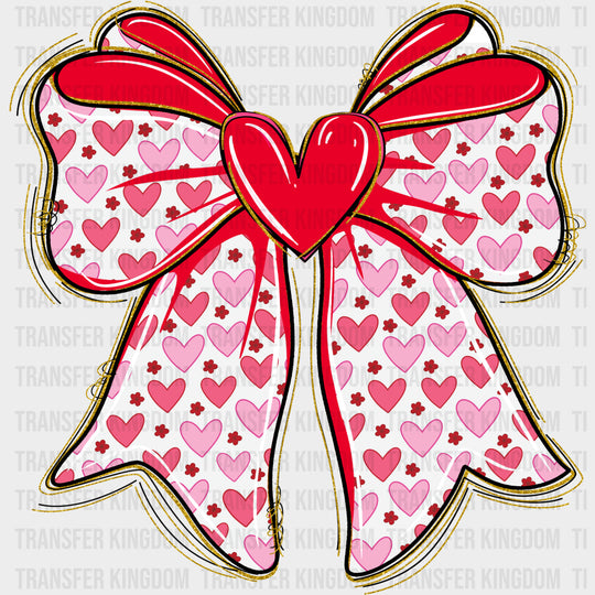 Pink Hearts Ribbon - Valentine's Day DTF Transfers transfer-kingdom