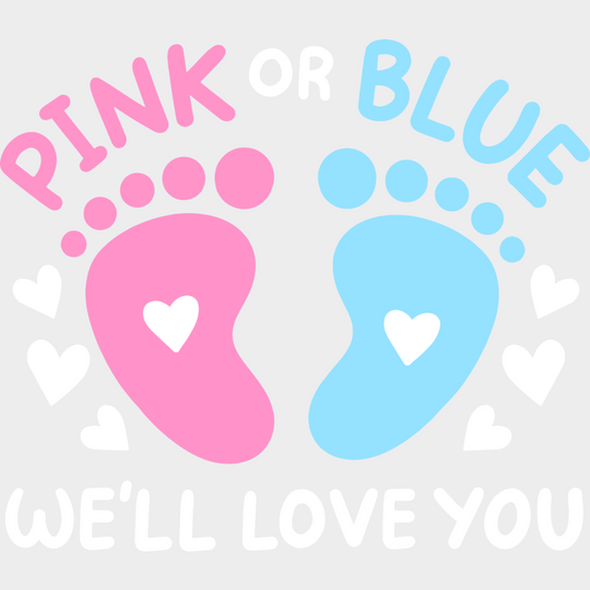 Pink Or Blue - Gender Reveal Dtf Heat Transfer Unisex S & M (10’’) / Light Color Design See Imaging