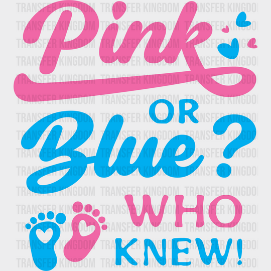 Pink Or Blue Who Knew - Gender Reveal Dtf Transfer