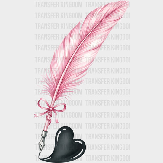 Pink Quill - Writing DTF Transfers transfer-kingdom Dark Color Design (See Imaging)
