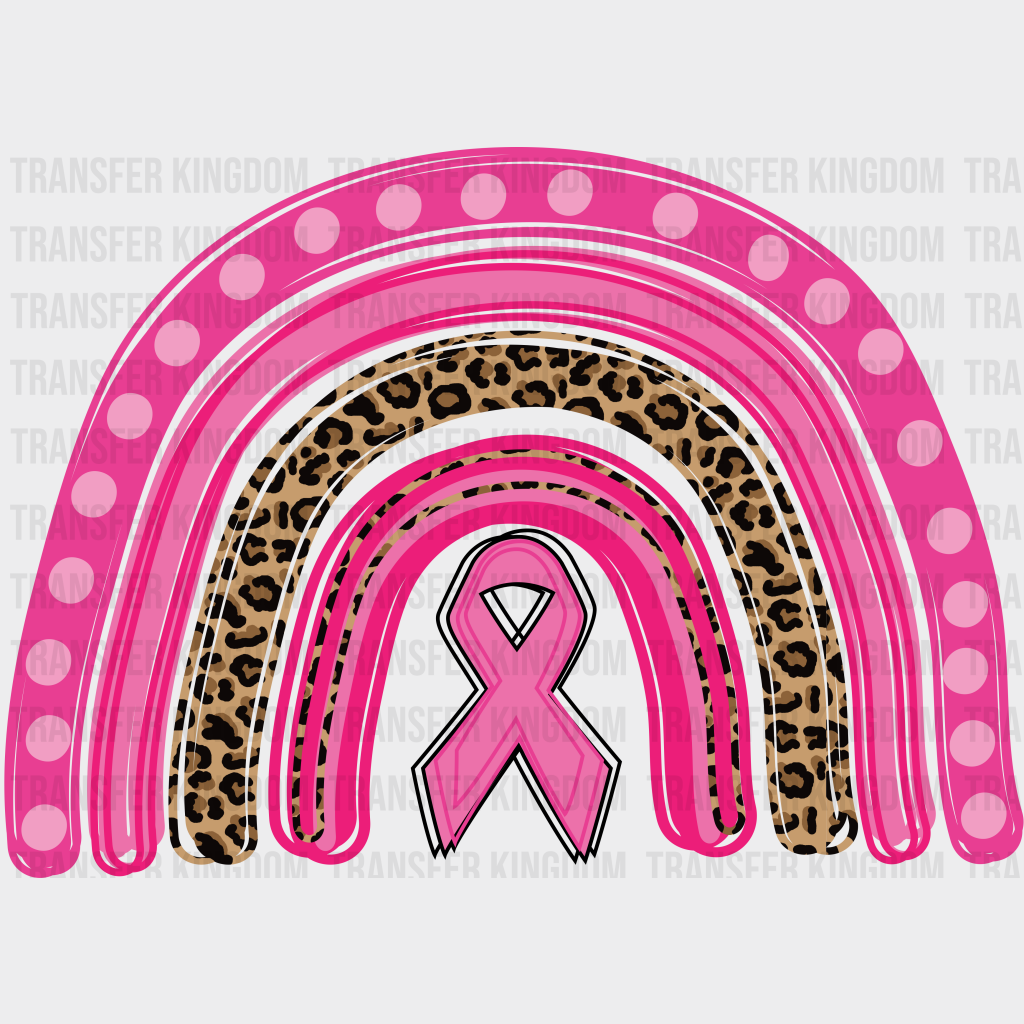 Pink Rainbow Cancer Awareness Design - DTF heat transfer - Transfer Kingdom