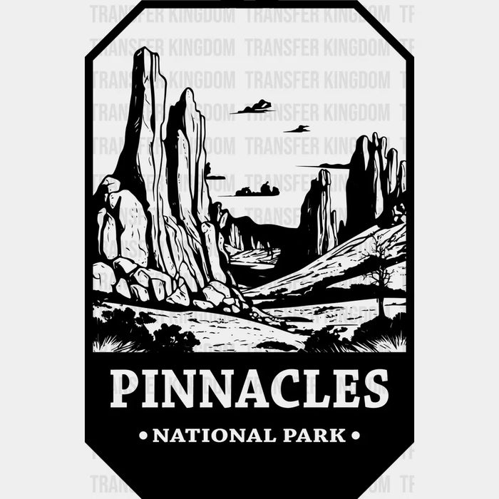 Pinnacles National Park Black And White Design - National Parks DTF Transfers