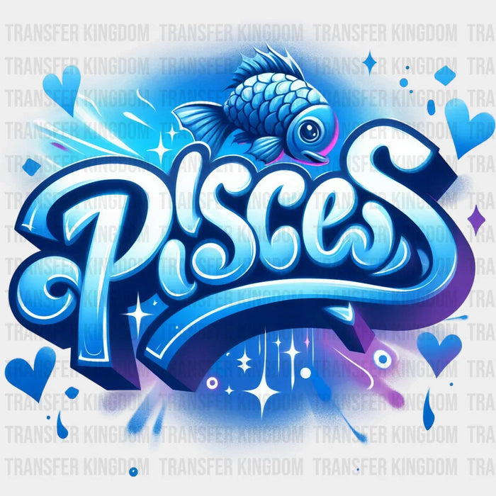 Pisces Blue And Pink - Zodiacs & Horoscopes DTF Transfer