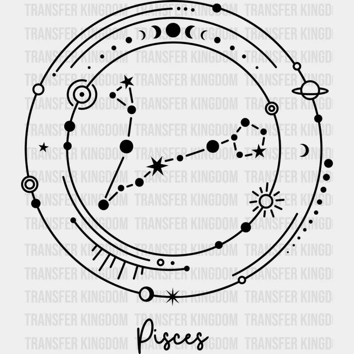 Pisces Constellation Design - Zodiac DTF Transfer