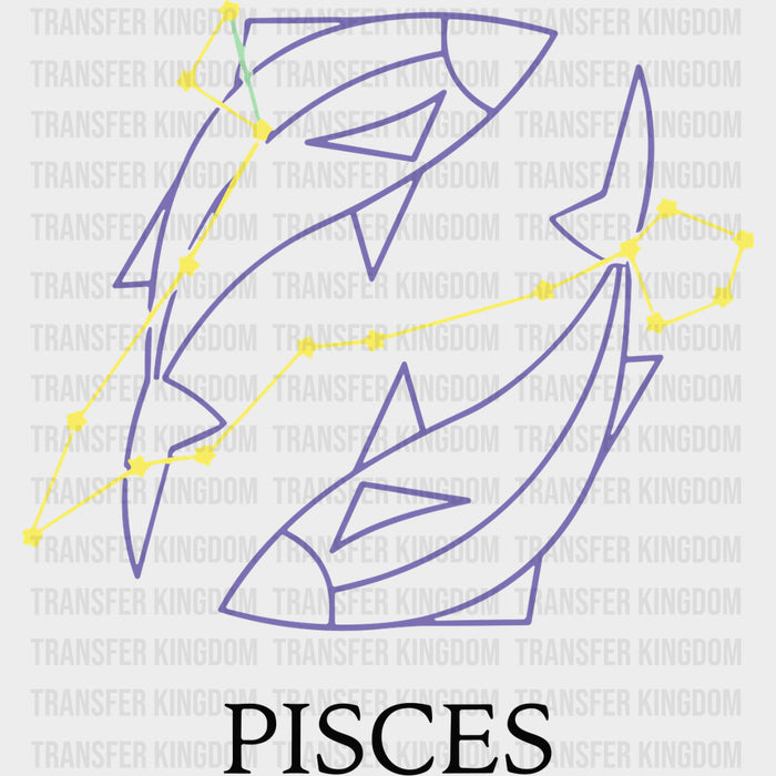 Pisces Purple Constellation - Zodiacs & Horoscopes DTF Transfers