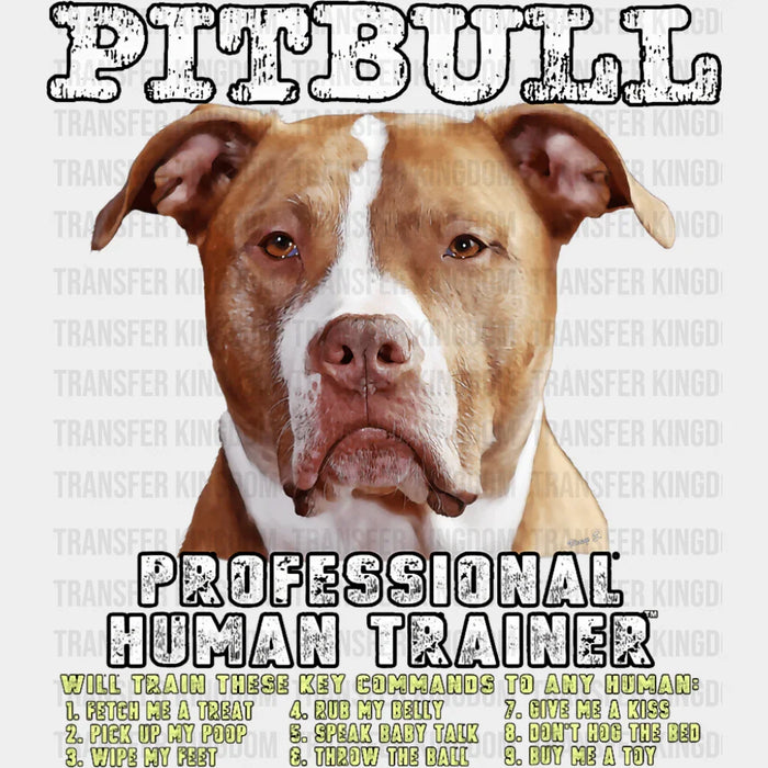 Pitbull Professional Human Trainer - Dogs DTF Transfer