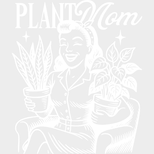 Plant Mom Vintage - Plants DTF Transfers Adult Unisex - S & M (10’’) / Light Color Design (See Imaging)