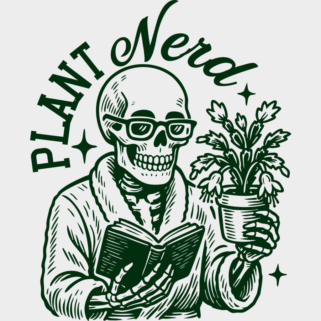 Plant Nerd - Plants DTF Transfers Adult Unisex - S & M (10’’) / Green Color Design (See Imaging)