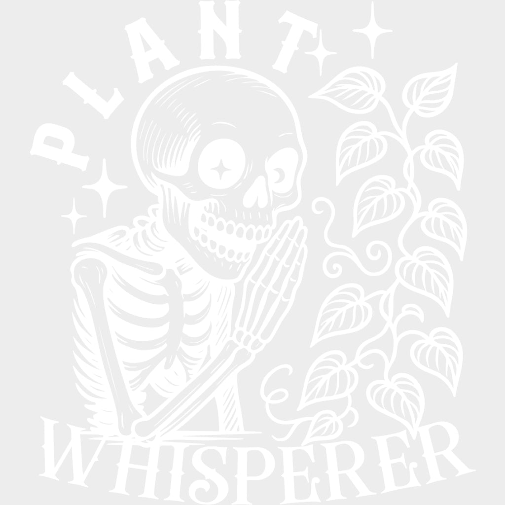Plant Whisperer Skeleton - Plants DTF Transfers Adult Unisex - S & M (10’’) / Light Color Design (See Imaging)