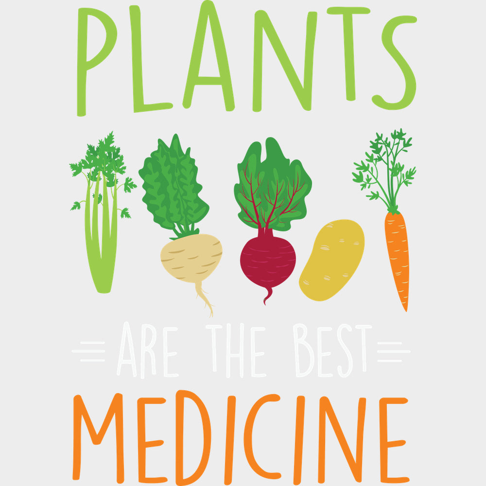 Plants Are The Best Medicine - Vegan DTF Transfers - Adult Unisex - S & M (10’’) / Light Color Design (See Imaging)